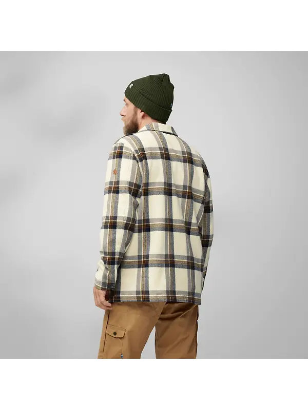 Fjällräven Men's Singi Flannel Overshirt - Dark Navy-Wood Brown Image 4