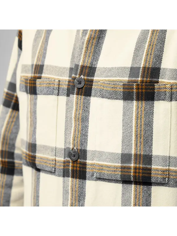 Fjällräven Men's Singi Flannel Overshirt - Dark Navy-Wood Brown Image 8