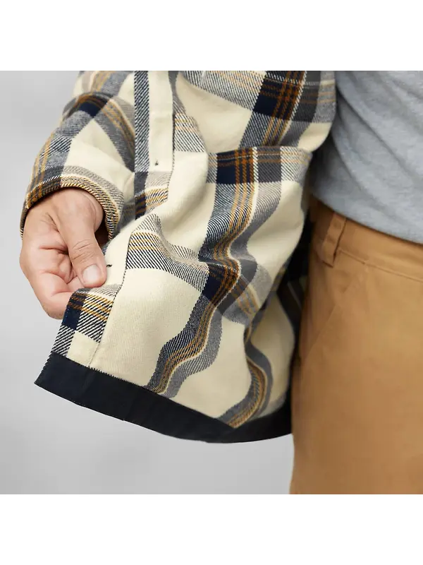 Fjällräven Men's Singi Flannel Overshirt - Dark Navy-Wood Brown Image 11