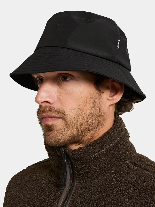 Didriksons Men's Solomon Waterproof Bucket Hat - Black Image 2