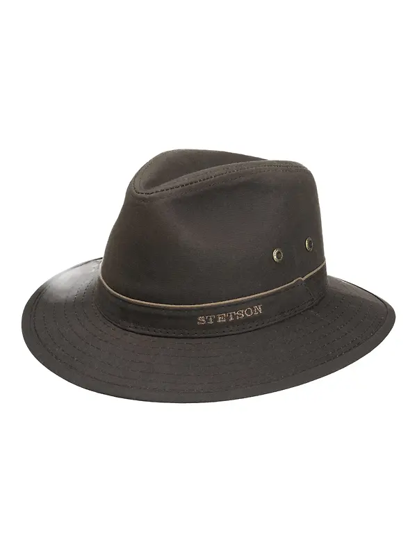 Stetson Ava Waxed Cotton Traveller Hat - Dark Brown Product Image