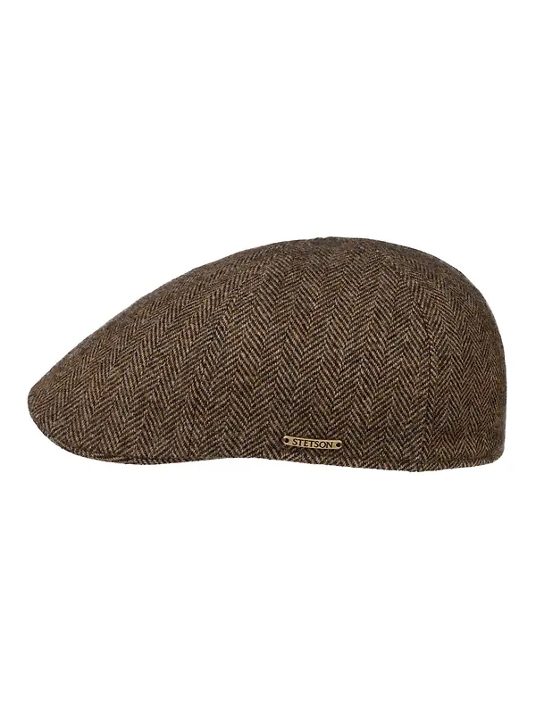 Stetson Men's Texas Wool Herringbone Cap - Brown-Melange Image 1