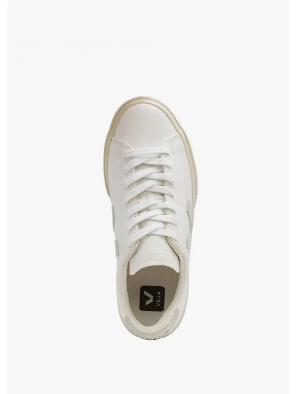VEJA Women's Campo Leather Sneaker - White Natural Image 3