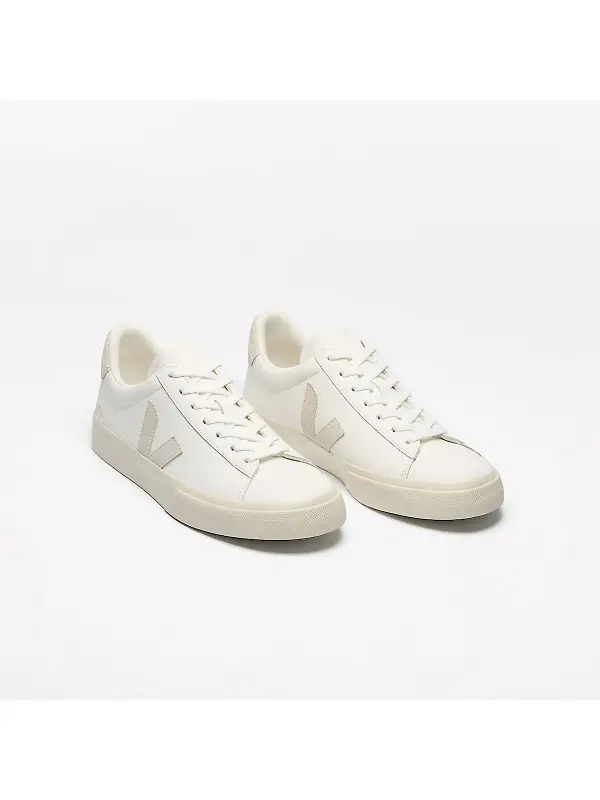 VEJA Women's Campo Leather Sneaker - White Natural Image 4