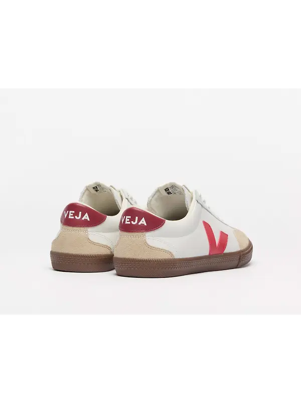 VEJA Women's Volley Leather Sneaker - White Pekin Bark Image 4
