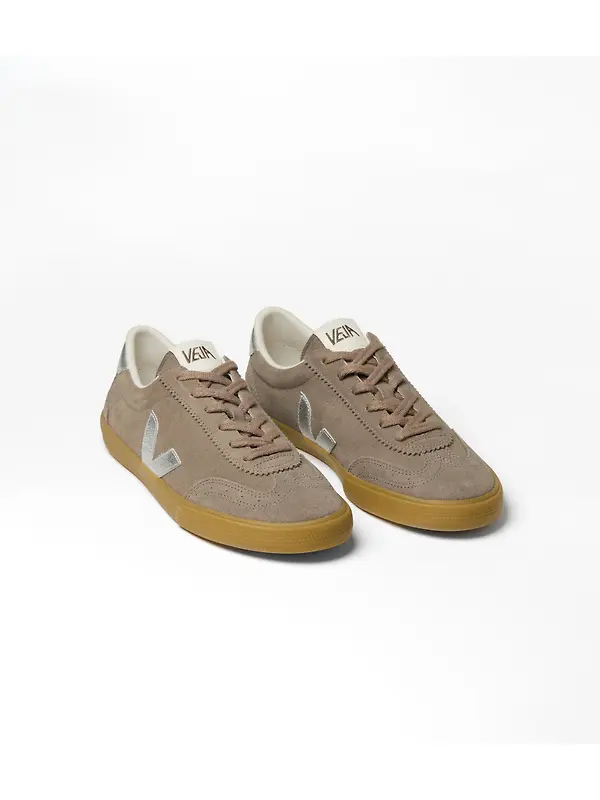 Veja Women's Volley Suede Trainers - Moonrock Silver Image 2