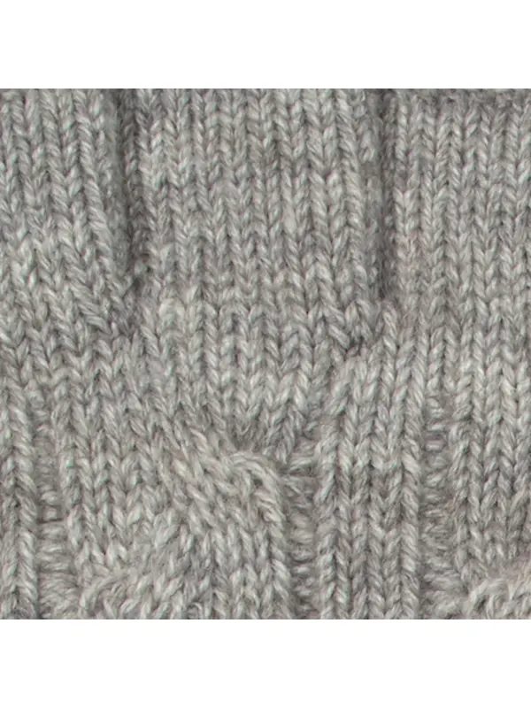 Dents Women's Fingerless Cable Knit Gloves - Dove Grey Image 4