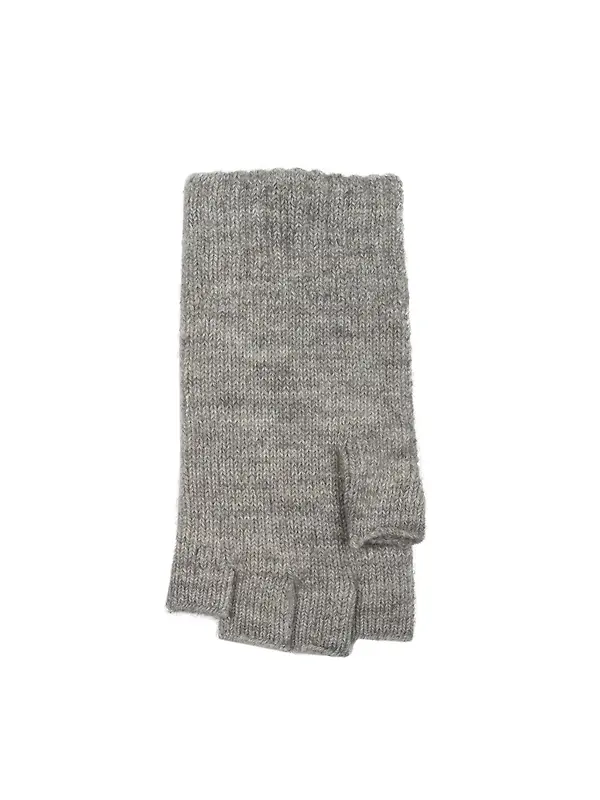 Dents Women's Fingerless Cable Knit Gloves - Dove Grey Image 7