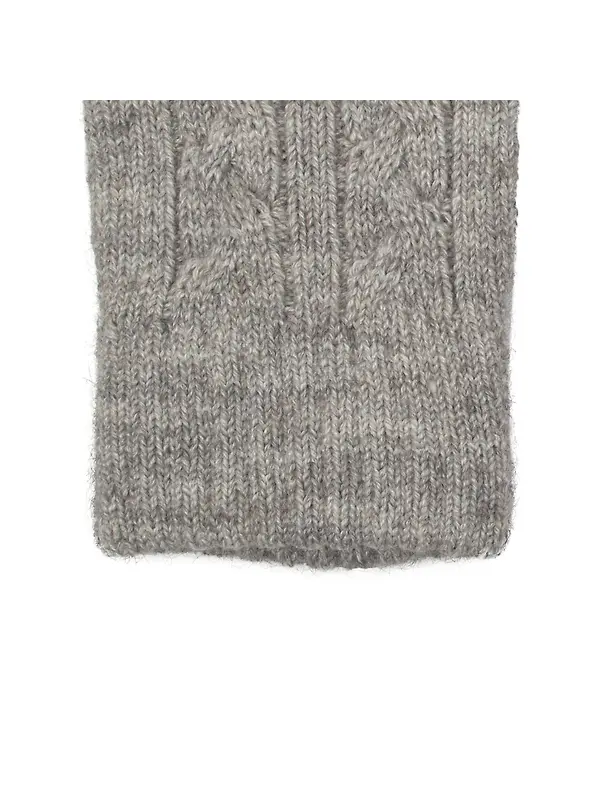 Dents Women's Fingerless Cable Knit Gloves - Dove Grey Image 8