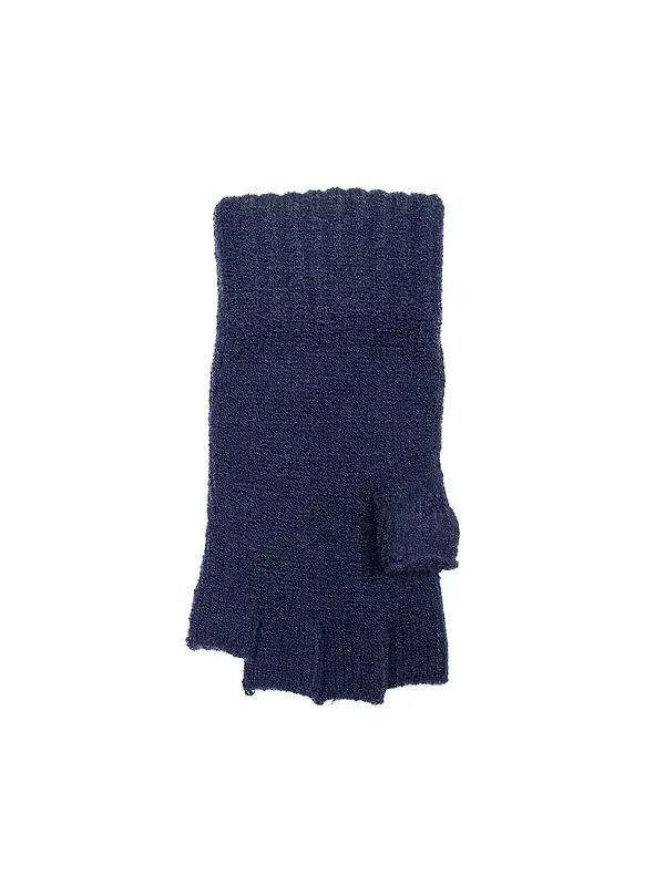 Dents Women's Fingerless Cable Knit Gloves - Navy Image 7