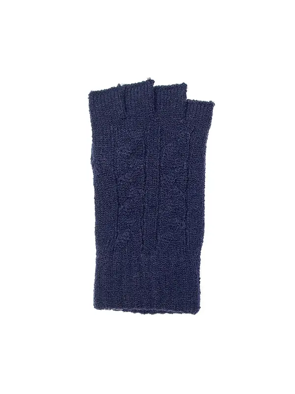 Dents Women's Fingerless Cable Knit Gloves - Navy Image 9