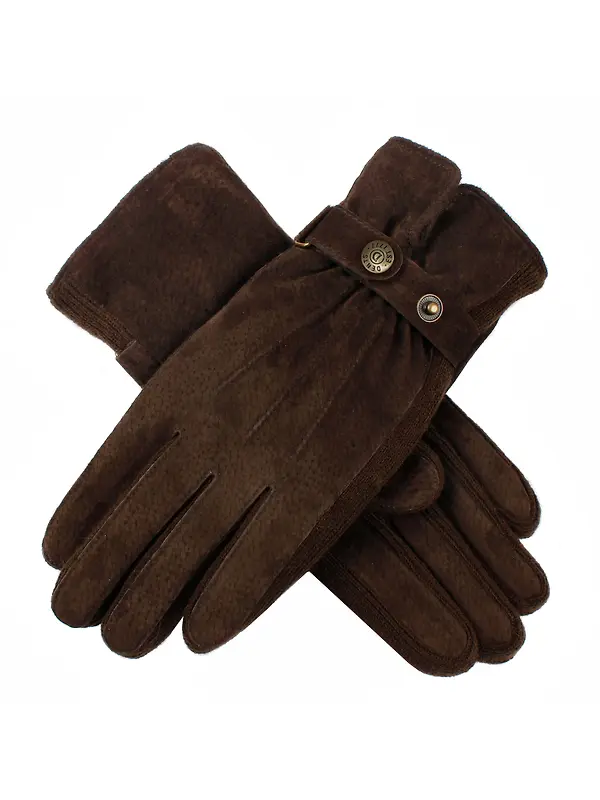 Dents Women's Laura Three-Point Fleece-Lined Suede Gloves - Mocca Image 1