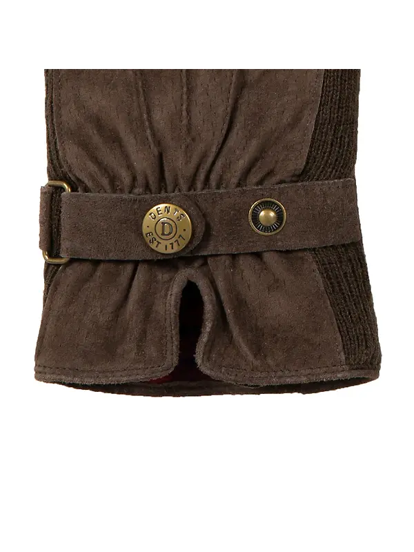 Dents Women's Laura Three-Point Fleece-Lined Suede Gloves - Mocca Image 8