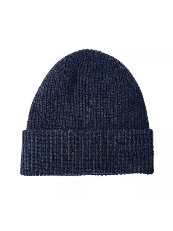 Woolrich Men's Merino Knitted Ribbed Beanie - Melton Blue Image 2