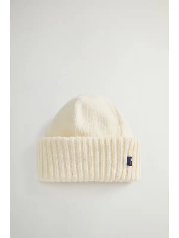Woolrich Women's Made in Italy Wool-Blend Beanie and Scarf Gift Set - Milky Cream Image 3