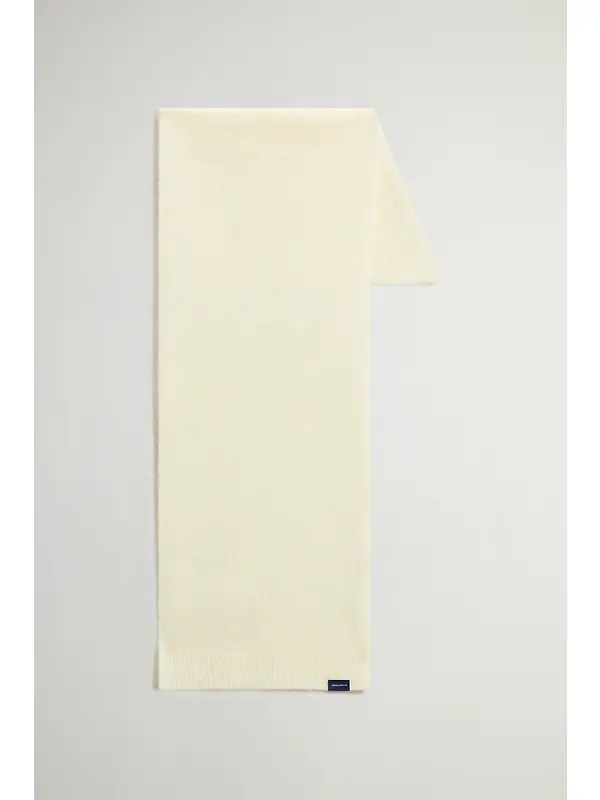 Woolrich Women's Made in Italy Wool-Blend Beanie and Scarf Gift Set - Milky Cream Image 4