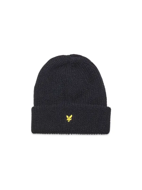 Lyle & Scott Men's Lambswool Blend Checked Scarf & Beanie Gift Set - Dark Navy Image 3