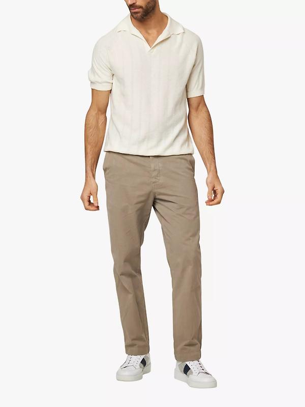 Peregrine Men's Alma Seersucker Knitted Made In England Polo Shirt - White Image 6