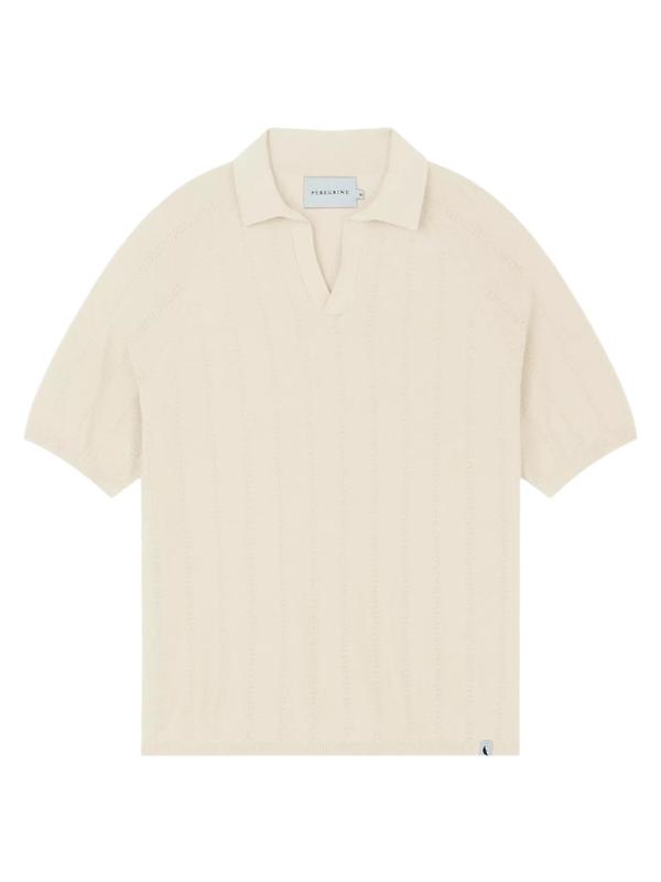 Peregrine Men's Alma Seersucker Knitted Made In England Polo Shirt - White Image 1