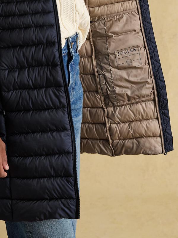 Joules Women's Kenley Long Showerproof Padded Coat - Navy Image 5