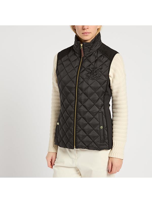 Joules Women's Braemar Luxe Showerproof Diamond Quilted Gilet - Black Image 2