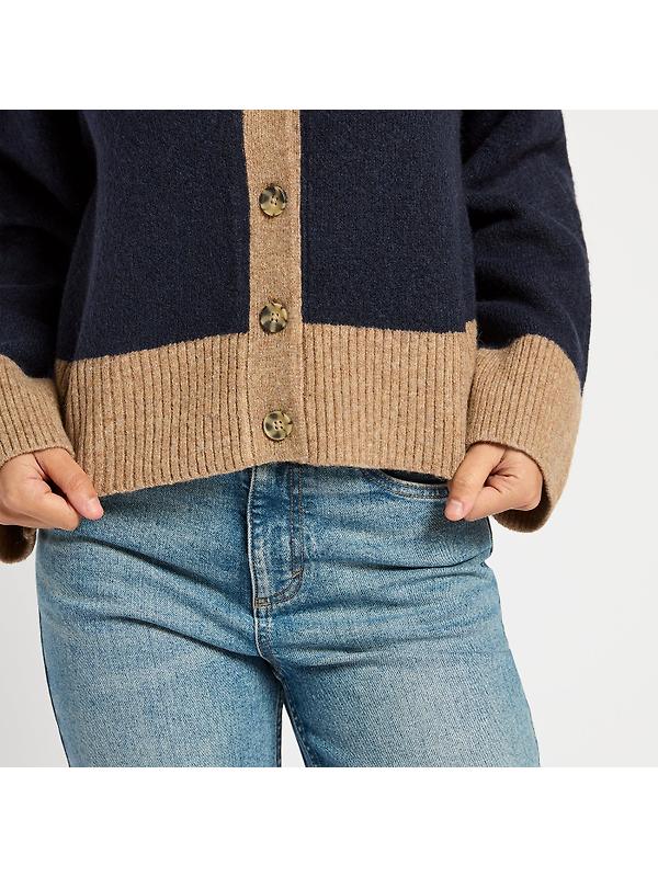 Joules Women's Nora Knitted Cardigan - Navy/Tan Image 4