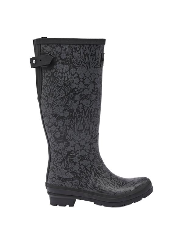 Joules Women's Adjustable Tall Printed Wellies - Black Floral Image 1