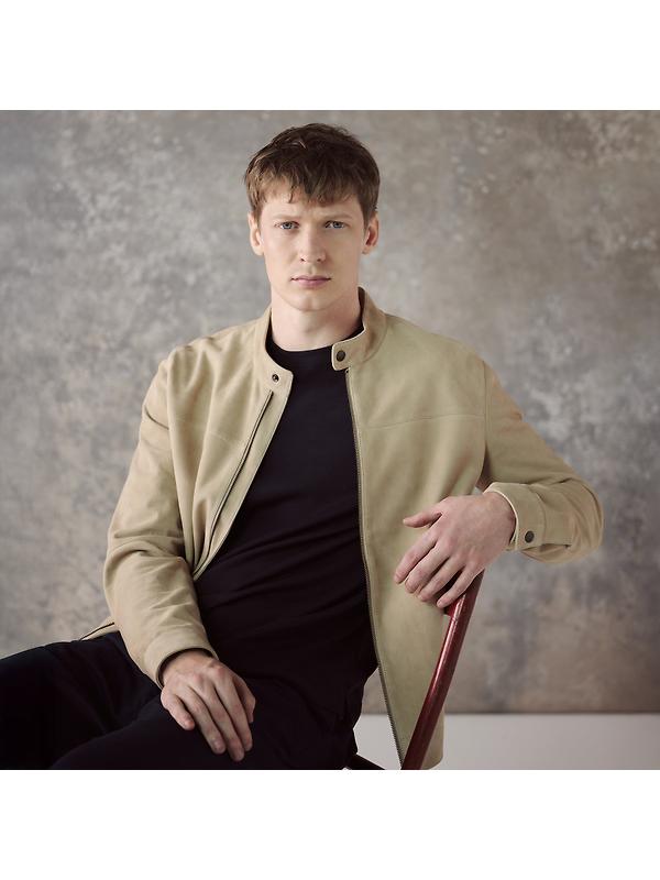 Oliver Sweeney Men's Dimson Suede Biker Jacket - Sand Image 11