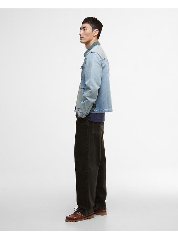 Barbour International Men's Meteor Washed Denim Overshirt - Vintage Image 3