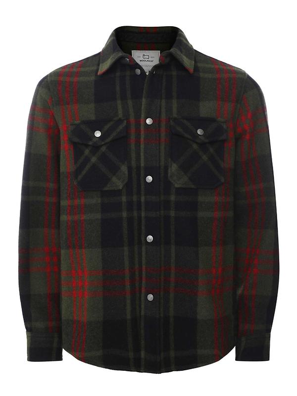 Woolrich Men's Alaskan Melton Overshirt - Greenstone Check Product Image