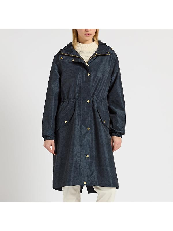 Joules Women's Holkham Waterproof Packable Raincoat - Navy Floral Tonal Image 2