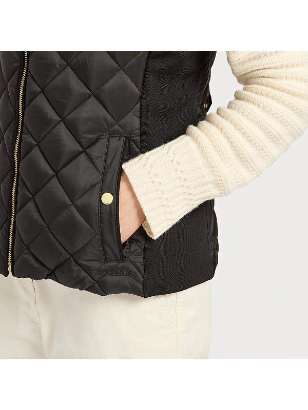 Joules Women's Braemar Luxe Showerproof Diamond Quilted Gilet - Black Image 4
