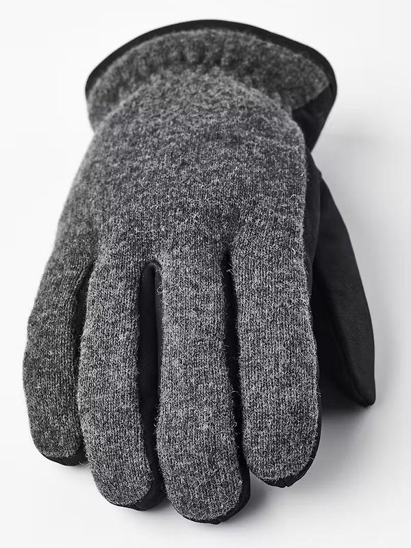 Hestra Noah Leather Gloves - Charcoal/Black Image 2