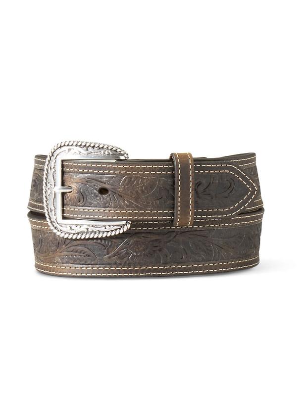 Ariat Men's Tooled Double Stitched Belt - Brown Product Image