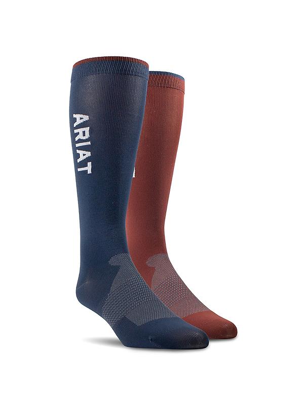 Ariat AriatTEK Essential Performance 2 Pack Socks - Multi Colour Image 1