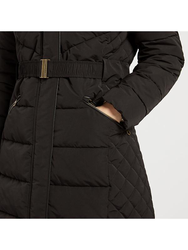 Joules Women's Aspen Long Showerproof Padded Coat - Black Image 3