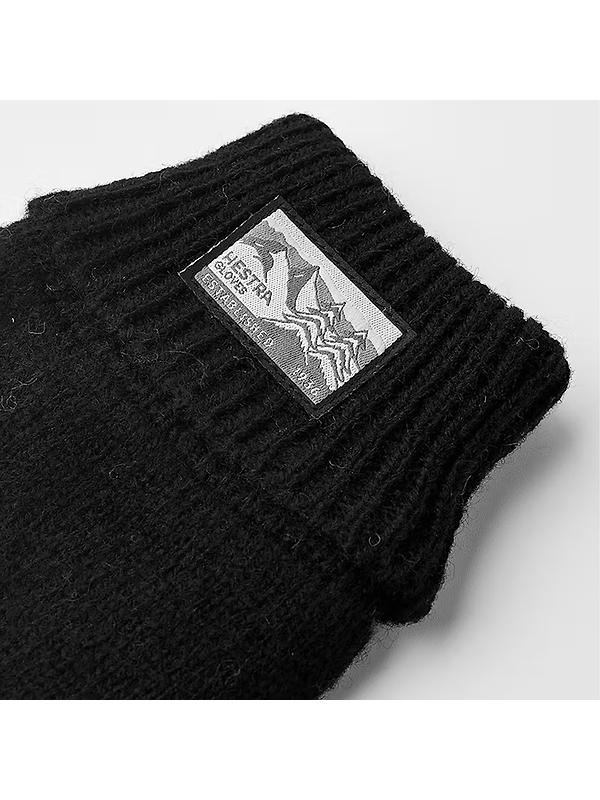 Hestra Raggwool Knitted Gloves - Black Image 2