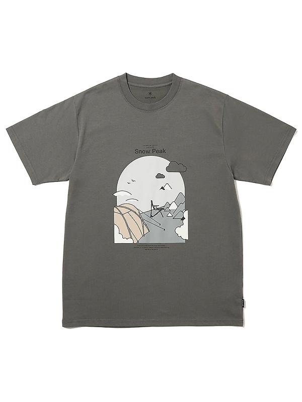 Snow Peak Camping Graphic T-Shirt - Grey Image 1