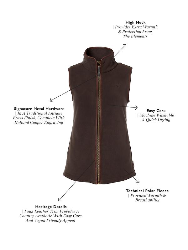 Holland Cooper Women's Country Fleece Gilet - Chocolate Image 9