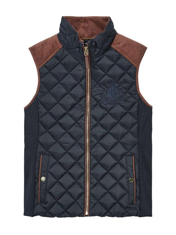 Product image of Joules Women's Braemar Luxe Showerproof Diamond Quilted Gilet - Navy