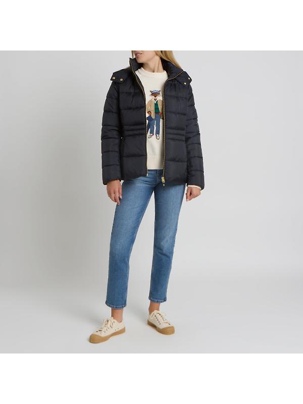 Joules Women's Hadlow Short Showerproof Padded Coat - Navy Image 6