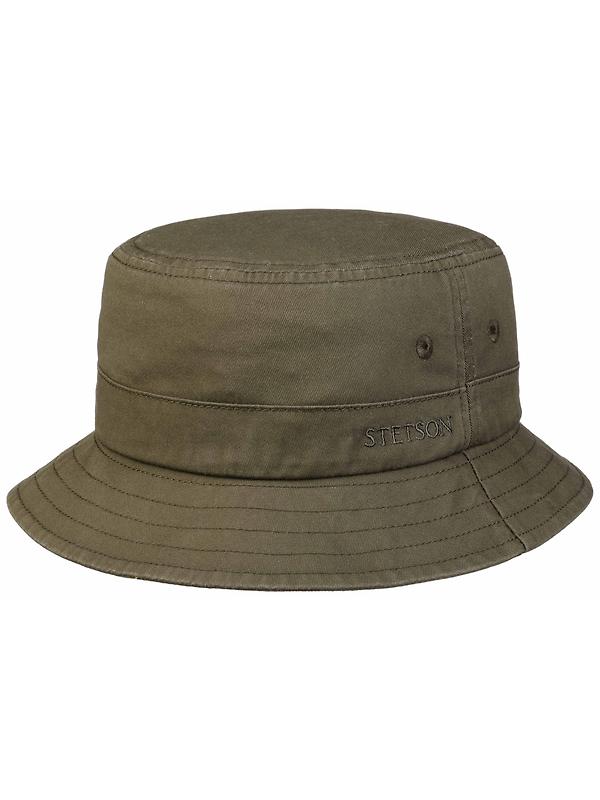 Stetson Twill Bucket Hat with UV Protection - Olive Image 1