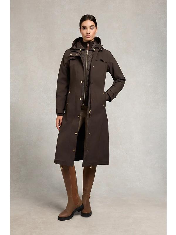 Holland Cooper Women's Folgate Rain Coat - Chocolate Image 2