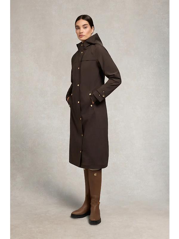 Holland Cooper Women's Folgate Rain Coat - Chocolate Image 3