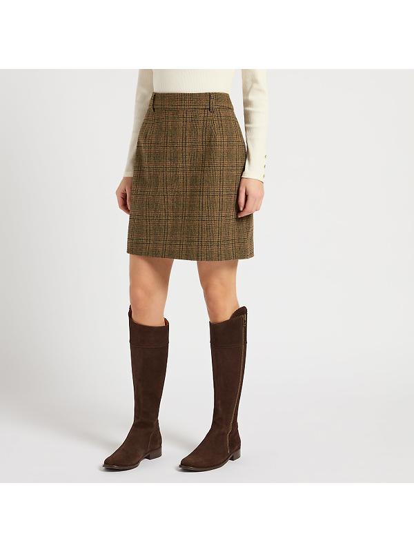 Joules Women's Bramble Tweed Skirt - Brown Tweed Image 2
