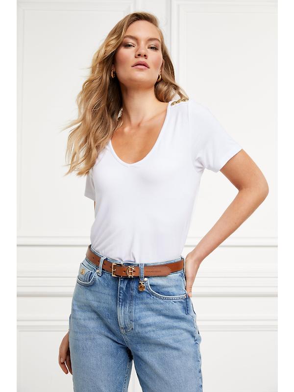 Holland Cooper Women's Relax Fit V-Neck Tee - White Image 4