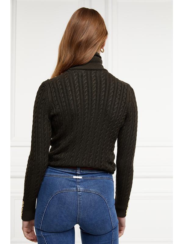 Holland Cooper Women's Seattle Roll Neck Cable Knit - Fern Green Image 3