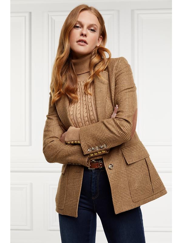 Holland Cooper Women's Seattle Roll Neck Cable Knit - Dark Camel Marl Image 3