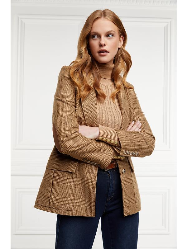 Holland Cooper Women's Seattle Roll Neck Cable Knit - Dark Camel Marl Image 8