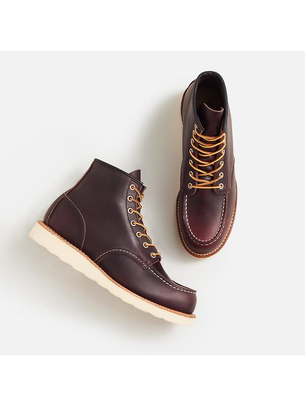 Red Wing Classic Moc Toe 6" Boot Excalibur Leather - Black Cherry - Style 8847 Image 5